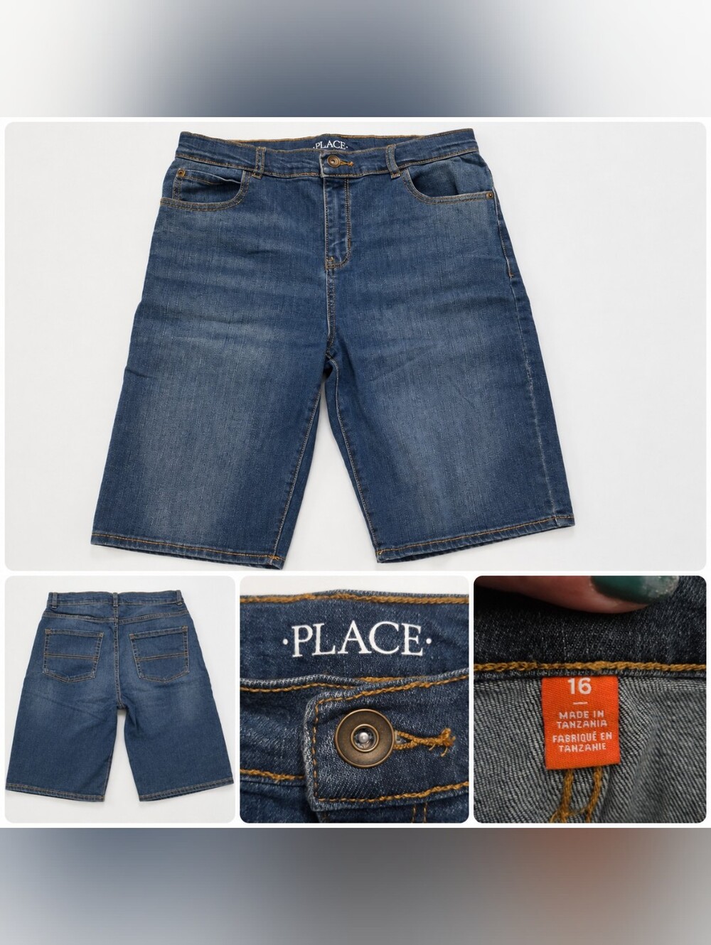 Place Boys Dark Blue Denim Shorts NWOT
